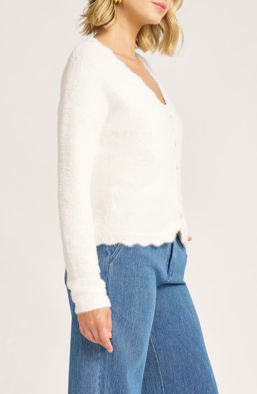 Matty M . Delfina Scallop Cardigan In White