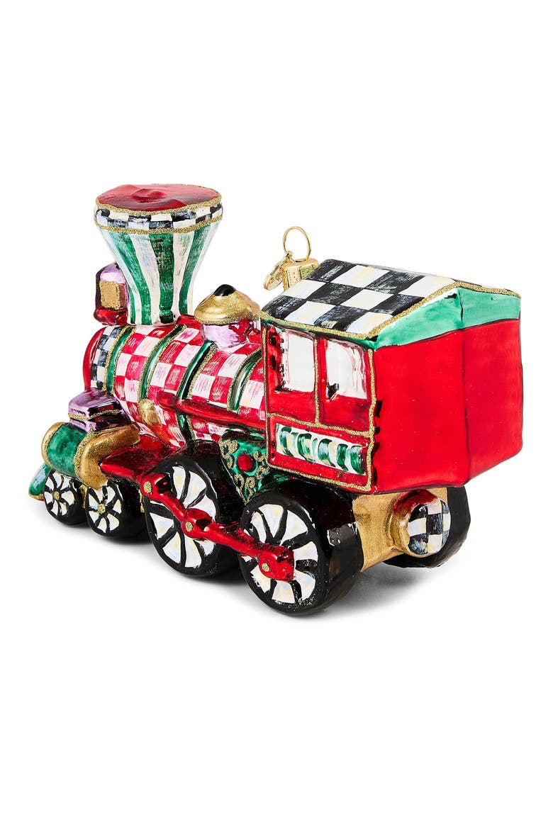 Check it Out Train Glass Ornament, Alternate, color, RED