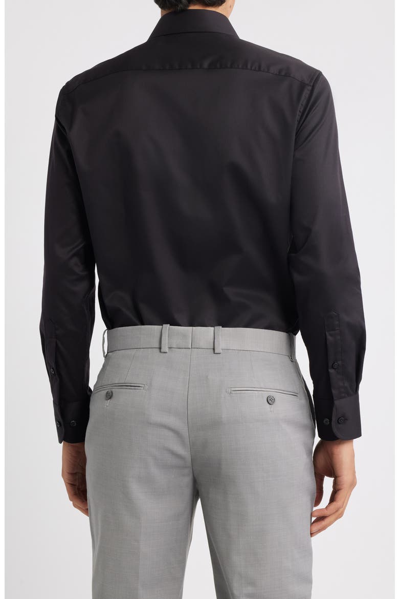 Luxury Slim Fit Non-Iron Dress Shirt, Alternate, color, BLACK
