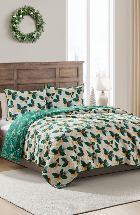 Poinsettia 3-Piece Quilt Set