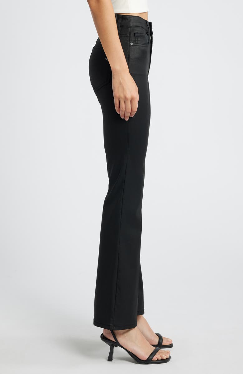 HIDDEN JEANS Coated High Waist Flare Jeans, Alternate, color, Black