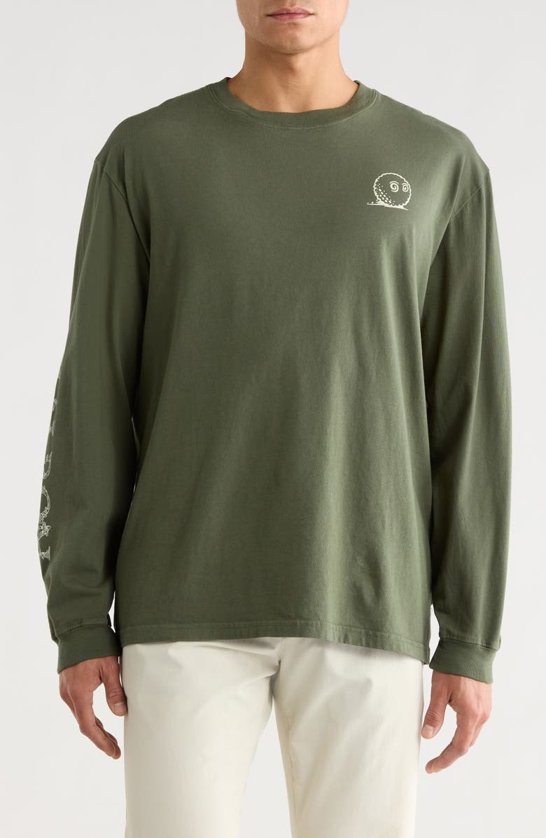 Malbon Golf Gorse Foraging Cotton Graphic T-Shirt, Main, color, Cavern