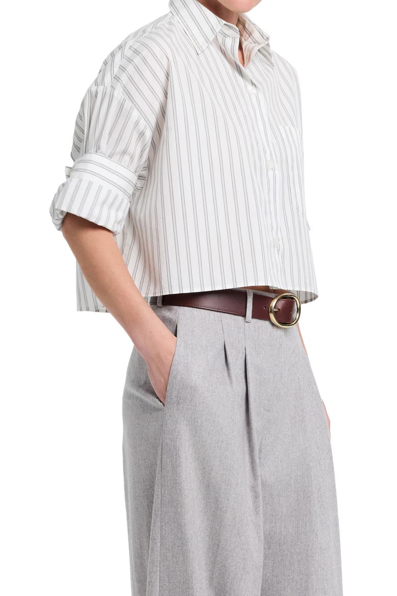 Next Ex Crop Shirt, Alternate, color, WHITE / GREEN