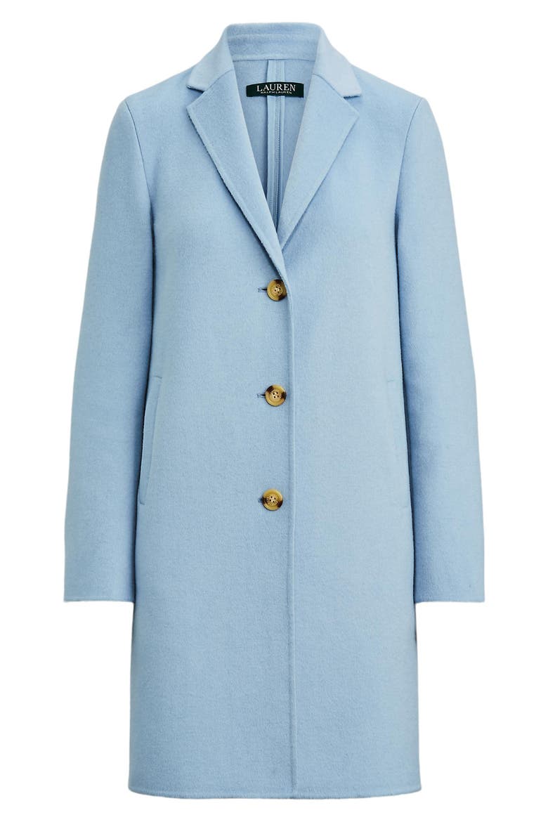 Double Face Wool Blend Reefer Coat, Alternate, color, LIGHT BLUE
