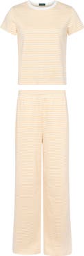 nuuds Golden Hour Stripe Stretch Cotton Top & Pants Set