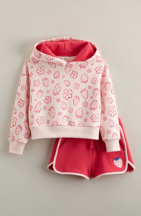 Kids' Cotton Blend Fleece Hoodie & Shorts Set (Toddler, Little Kid & Big Kid)