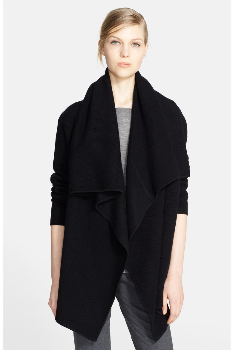 Shawl Collar Cashmere Cardigan, Alternate, color, BLACK