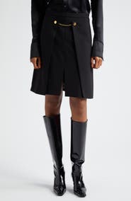 Ganni Chain Detail Layered Twill Skirt