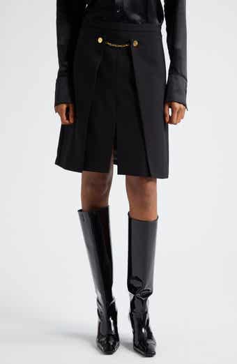 Ganni Chain Detail Layered Twill Skirt