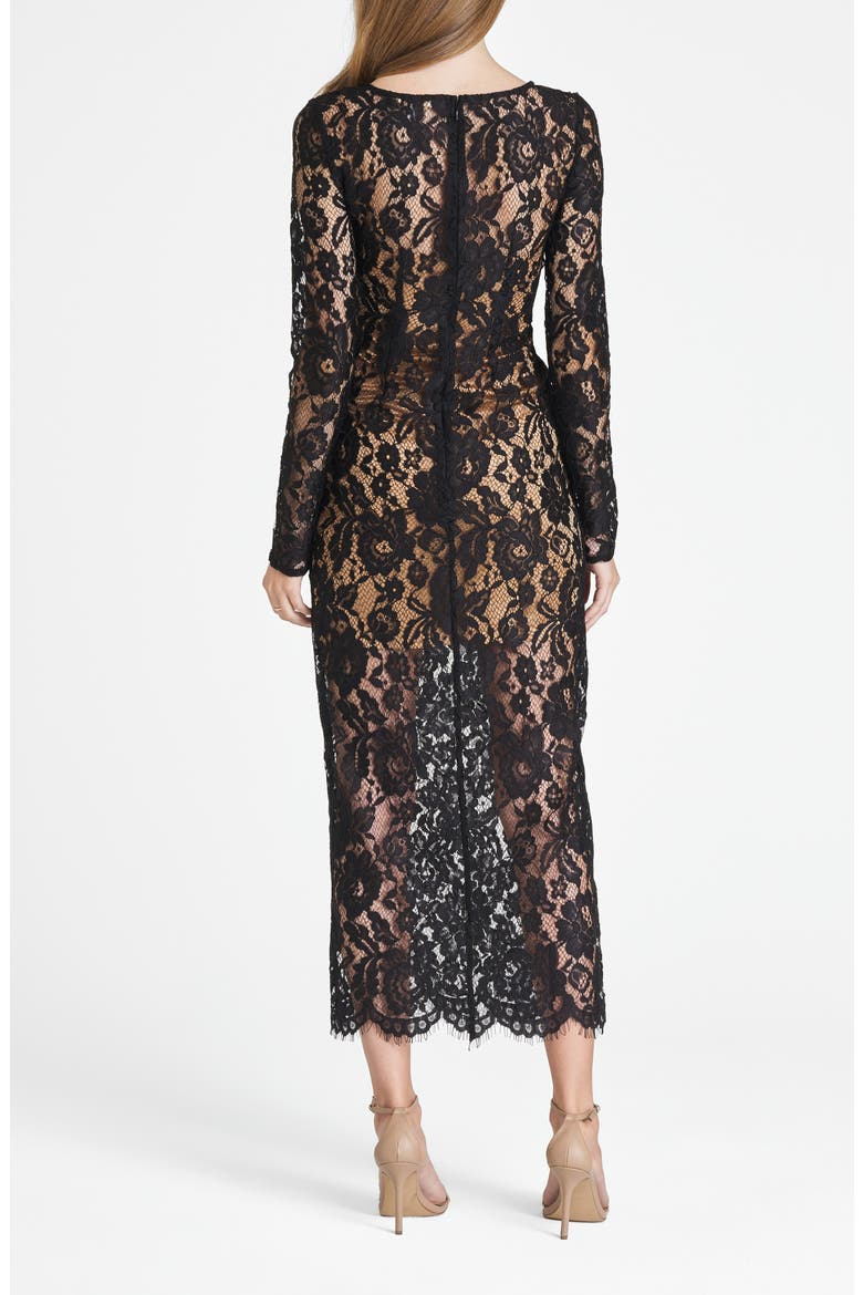 Long Sleeve Lace Dress, Alternate, color, BLACK LACE