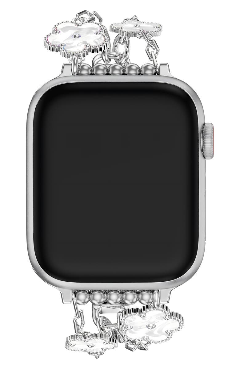The Posh Tech Flora Stainless Steel Apple Watch<sup>®</sup> Watchband, Alternate, color, Silver