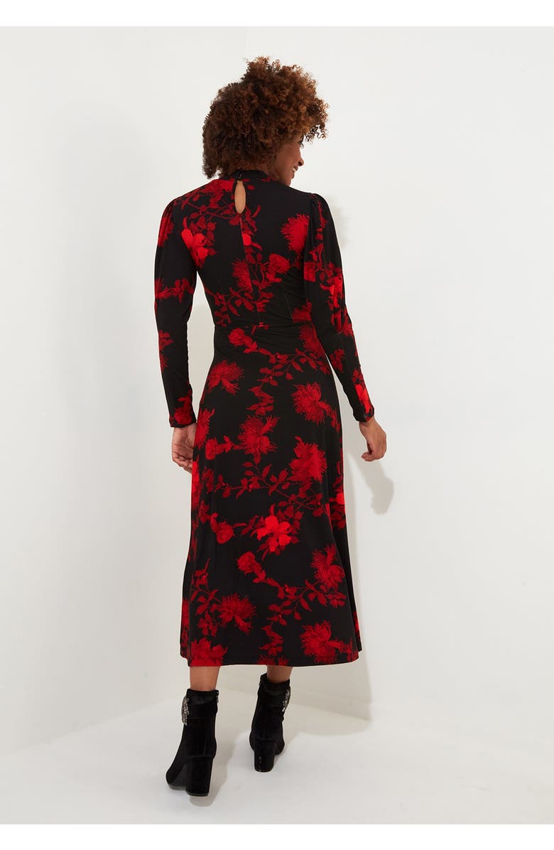 Joe Browns Stretch Knit Mockneck Maxi Dress, Alternate, color, Red Bloom Floral
