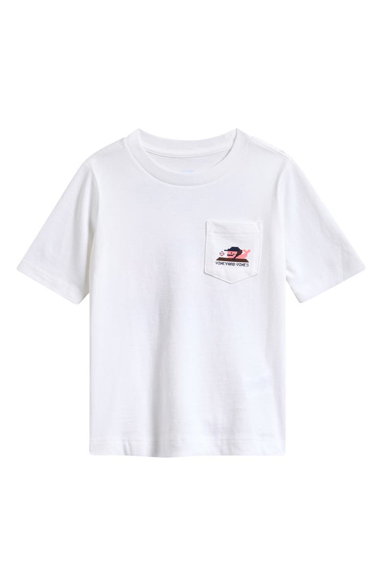 vineyard vines Kids' Baseball Pixel Pocket Graphic T-Shirt, Main, color, White Cap