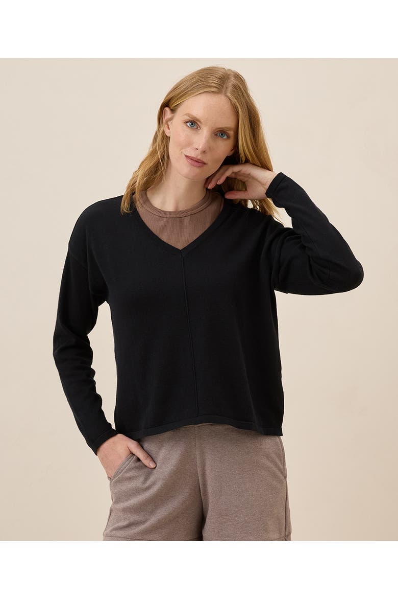 Organic Cotton Classic Fine Knit Relaxed Sweater, Main, color, Black