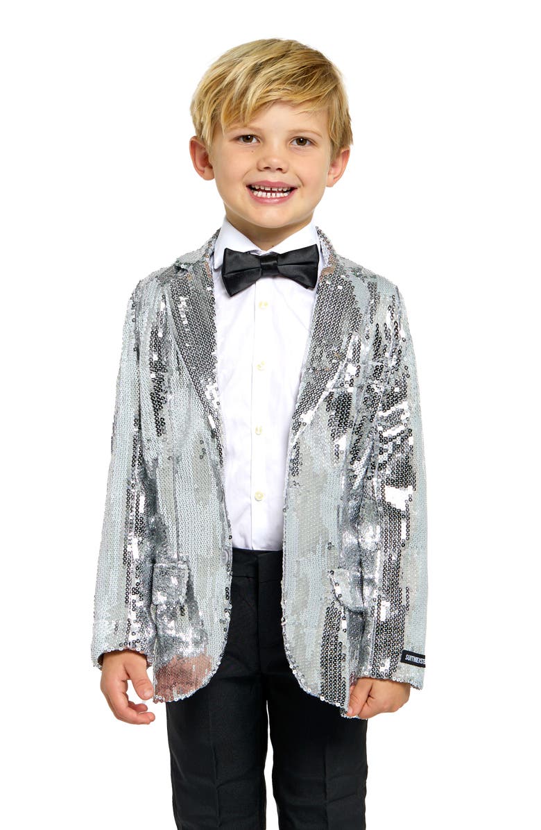 OppoSuits Kids' Sequin Sport Coat, Alternate, color, Silver
