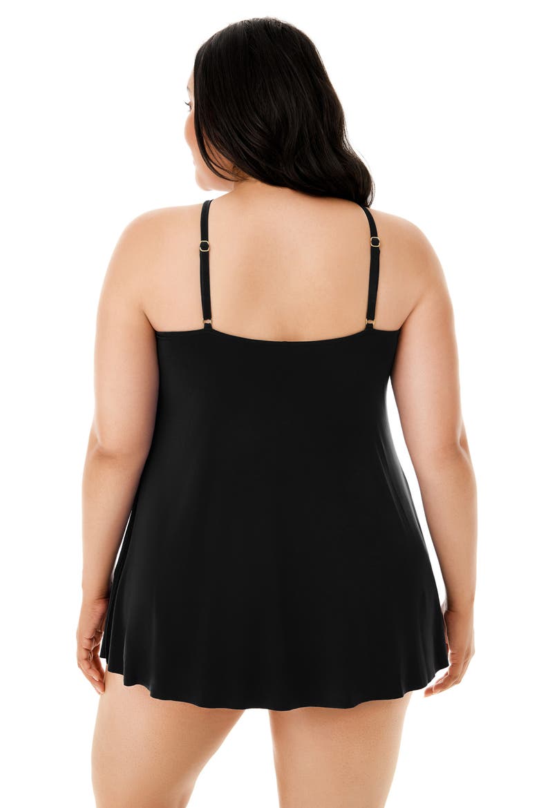 Parker Skirted Underwire One-Piece Swimsuit, Alternate, color, BLACK