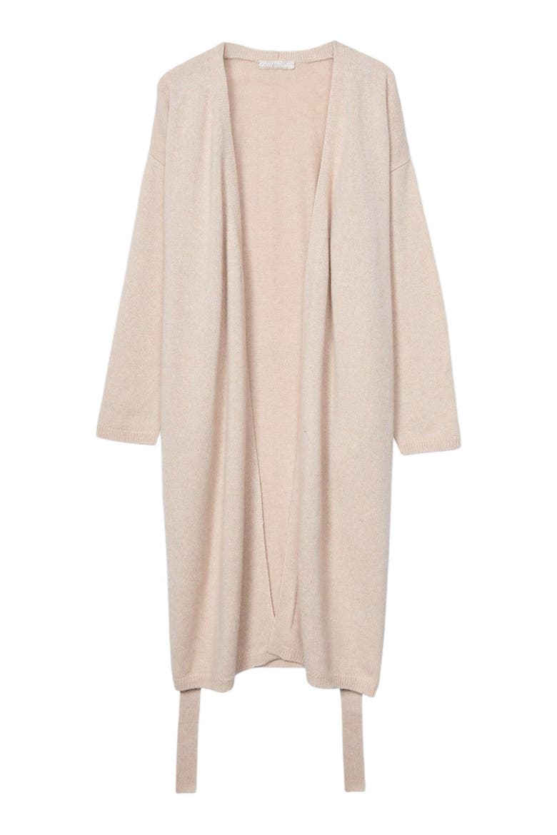 Long Maternity Cashmere Robe, Alternate, color, beige