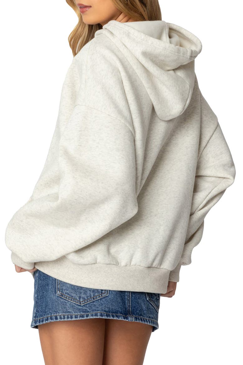 Oversize London Lover Graphic Hoodie, Alternate, color, GRAY-MELANGE