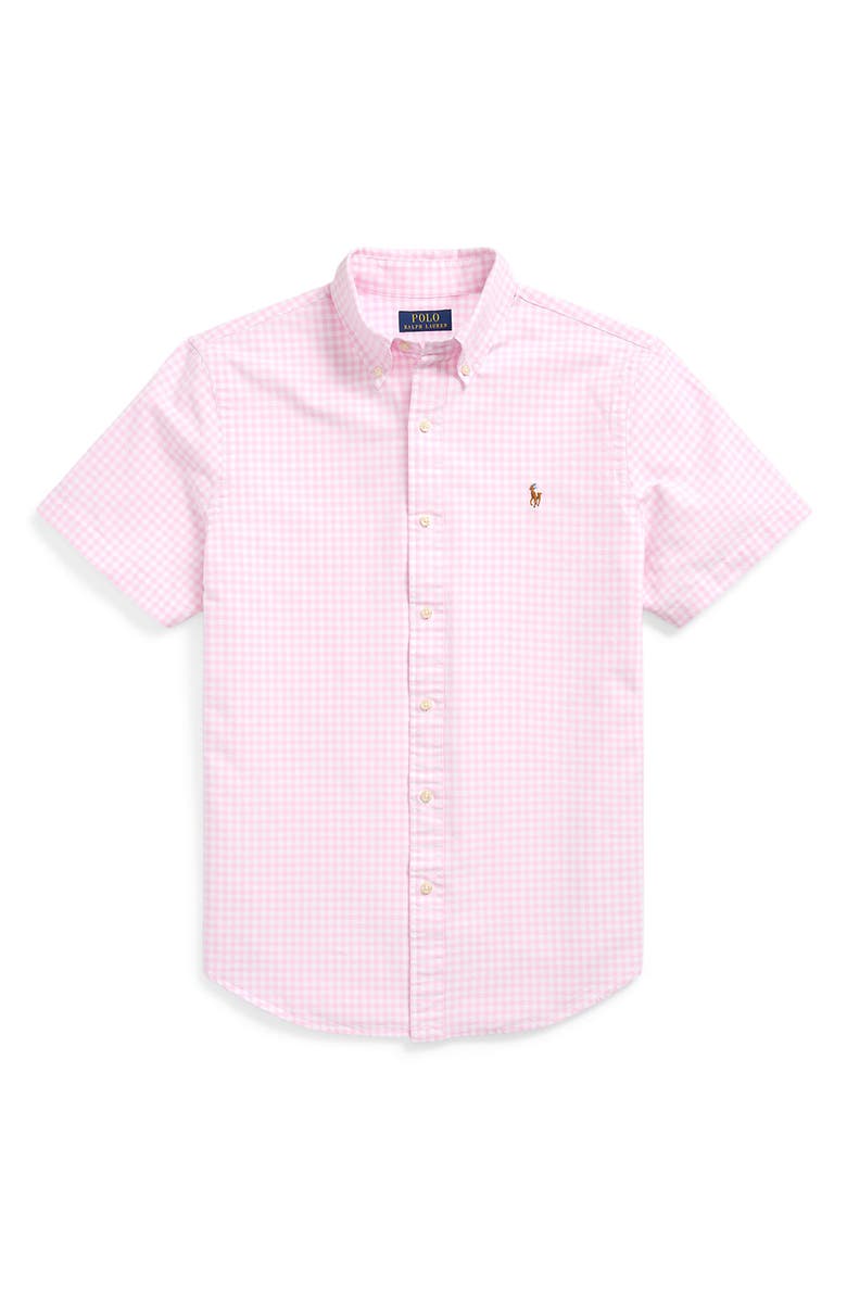 Polo Ralph Lauren Check Cotton Short Sleeve Button-Down Shirt, Alternate, color,