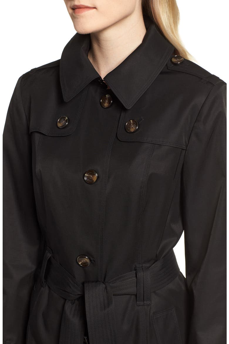 Knee Length Trench Coat, Alternate, color, BLACK