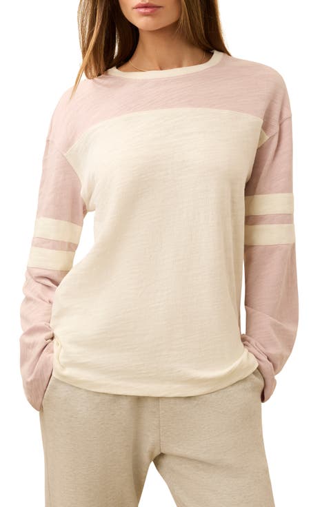 Sunwashed Varsity Long Sleeve Organic Cotton Slub T-Shirt