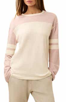 Sunwashed Varsity Long Sleeve Organic Cotton Slub T-Shirt