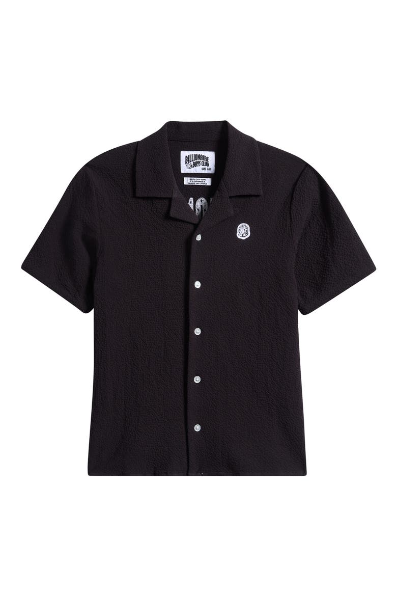 Kids' BB Champions Cotton Seersucker Camp Shirt, Main, color, BLACK