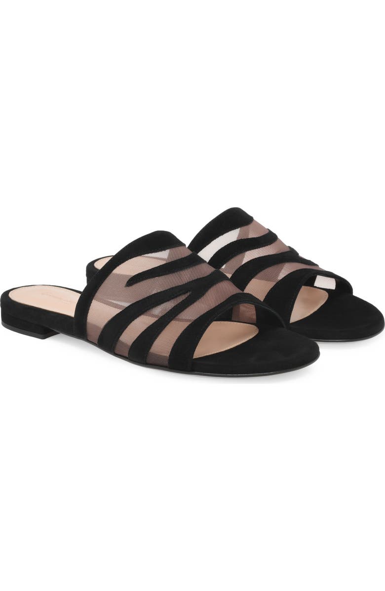 Gianvito Rossi Tigra Sandals, Alternate, color, Black Fabric And Suede