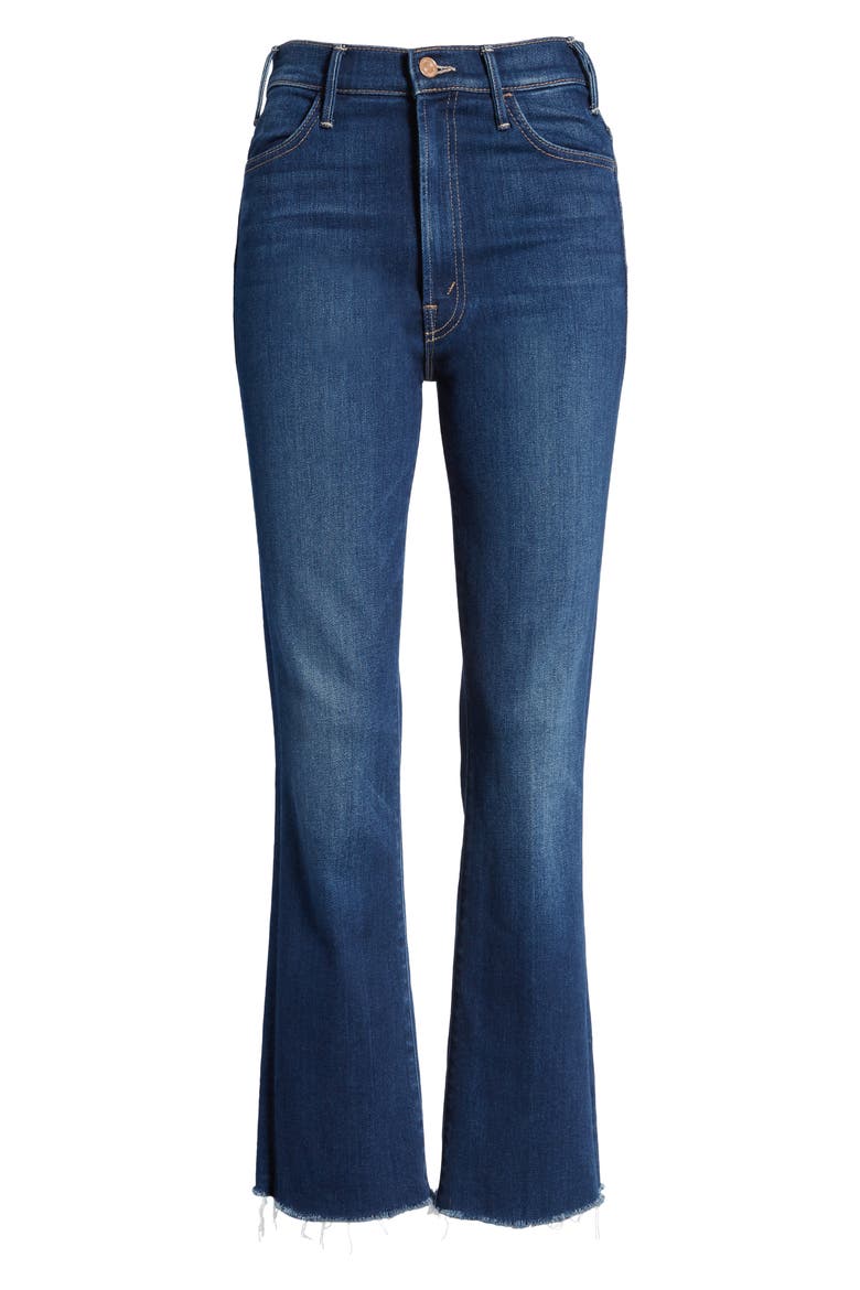 The Hustler Frayed High Waist Ankle Flare Jeans, Alternate, color, HOME MOVIE