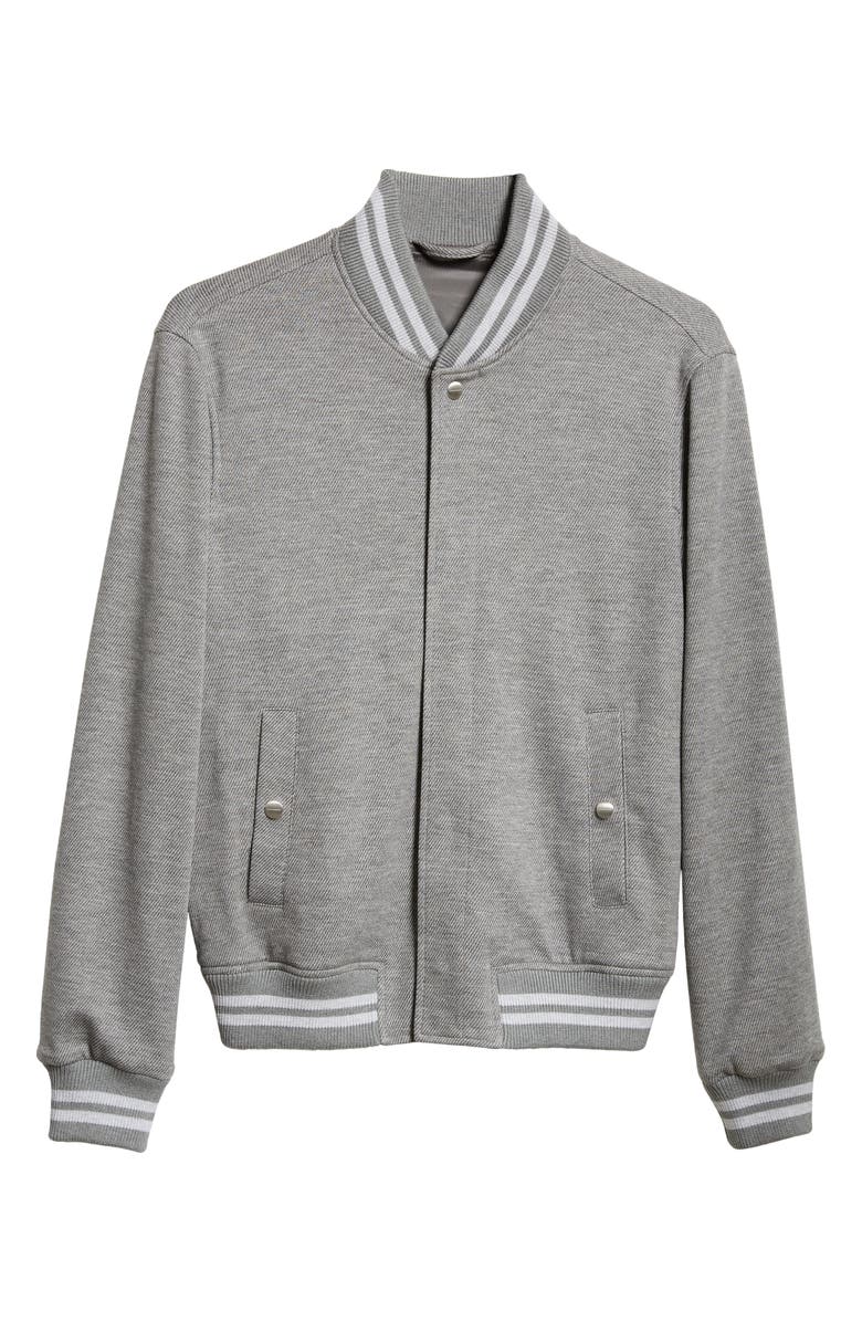 Thom Sweeney Veracity Wool & Cotton Jersey Sweater Jacket, Alternate, color,