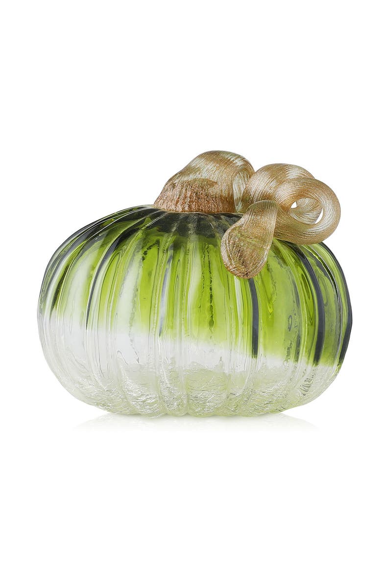 Crackle Glass Short Pumpkins, Main, color, Green