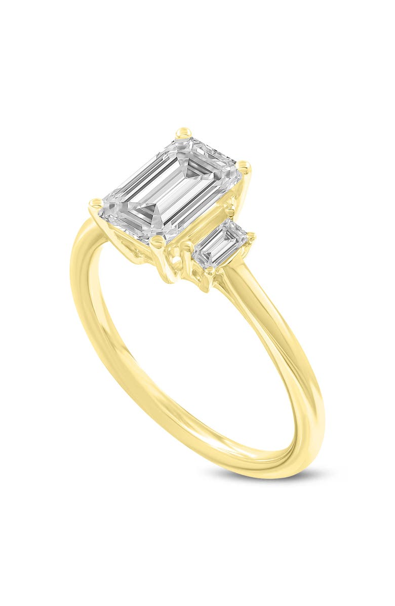LuvMyJewelry Seraphine 14K Yellow Gold Emerald Cut Lab Grown Diamond 3 Stone Engagement Ring - 1.75 ctw, Main, color, 14K Yellow Gold