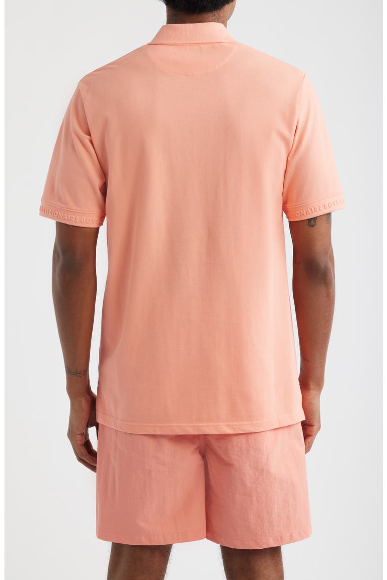 Landing Short Sleeve Polo, Alternate, color, PEACH AMBER