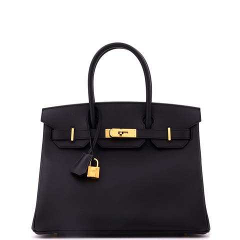 Birkin Handbag Black Epsom with Gold Hardware 30