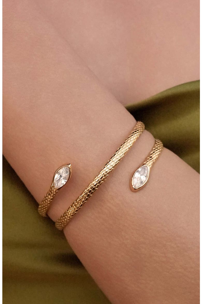 Serpent Wrap Cuff Bracelet, Alternate, color, GOLD