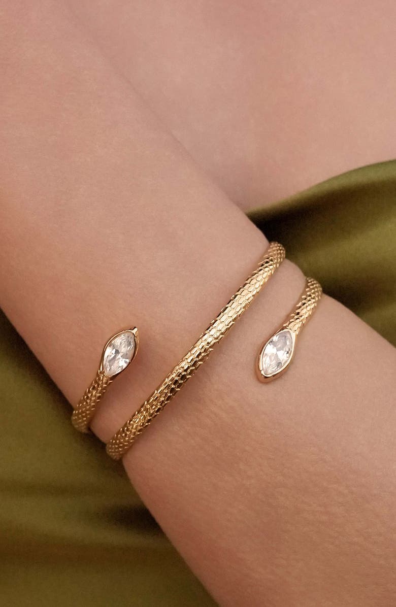 Ettika Serpent Wrap Cuff Bracelet, Alternate, color, Gold