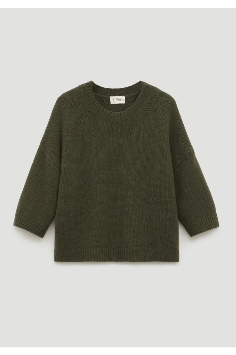 Cherrie Chunky Cashmere Top, Alternate, color, Khaki