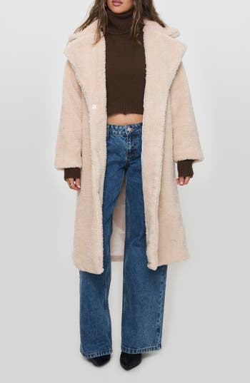 Princess Polly Leah Long Teddy Coat