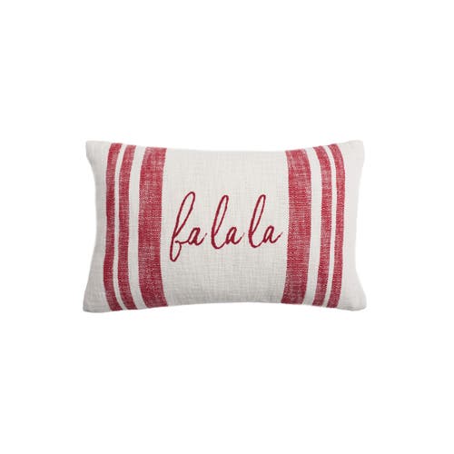 Carol & Frank Morgan Christmas Holiday Striped Decorative Lumbar Pillow Collection In White