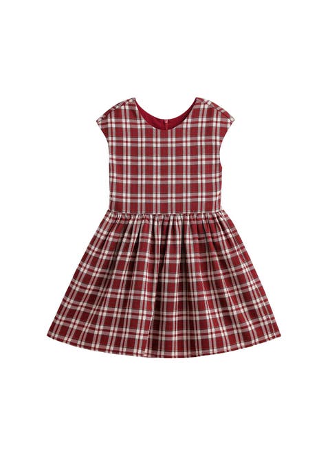 Holiday Plaid Cap Sleeve Fit And Flare Dress