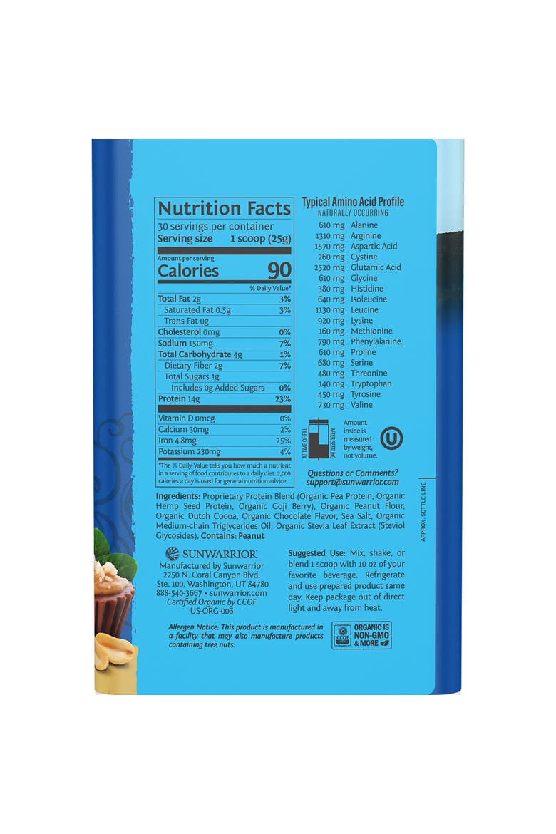 Organic Warrior Blend Protein Powder, Chocolate Peanut Butter, 750gm, Alternate, color, No Color