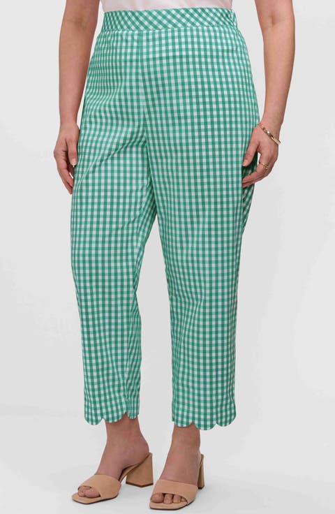 Elaine Scallop Hem Capri Pants (Plus)