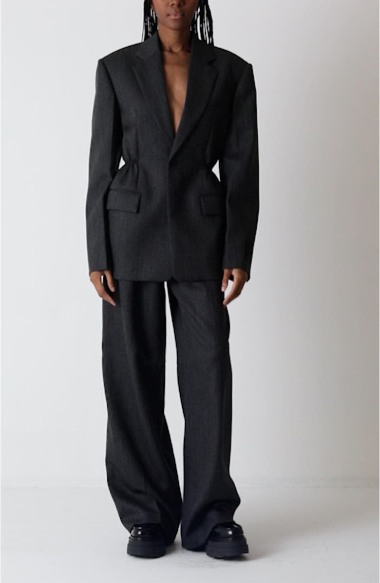 Tailored Wool Flannel Wide Leg Pants, sales video thumbnail