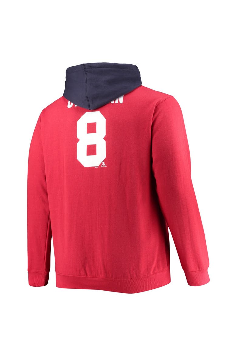 Men's Profile Alexander Ovechkin Red Washington Capitals Big & Tall Colorblock Full-Zip Hoodie, Alternate, color, Red