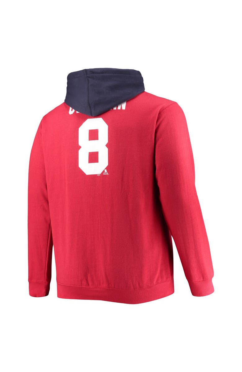 PROFILE Men's Profile Alexander Ovechkin Red Washington Capitals Big & Tall Colorblock Full-Zip Hoodie, Alternate, color, Red