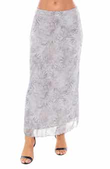 TASH AND SOPHIE Printed Mesh Maxi Skirt