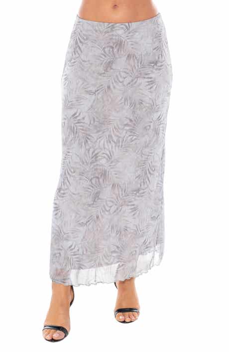 TASH AND SOPHIE Printed Mesh Maxi Skirt