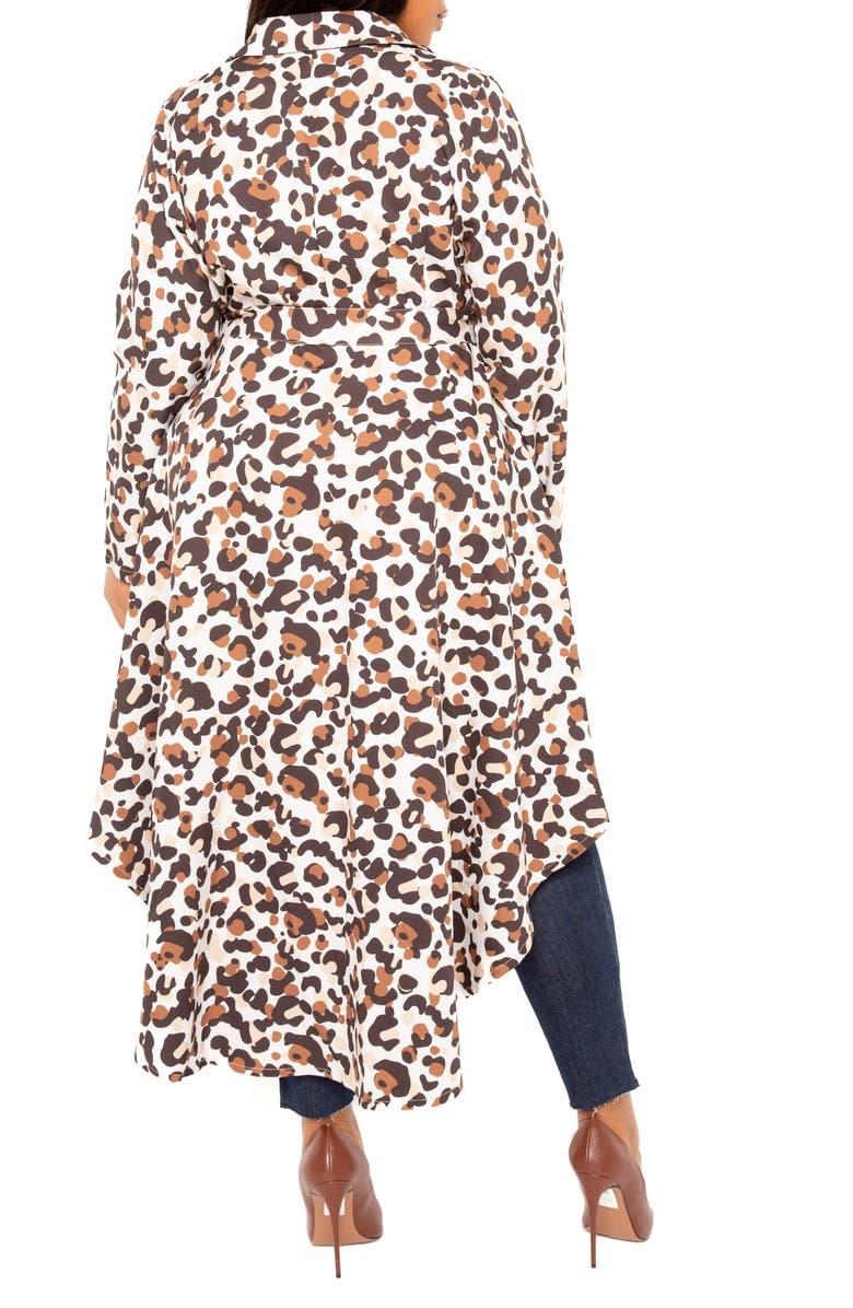 BUXOM COUTURE Animal Print Belted High-Low Blazer, Alternate, color,