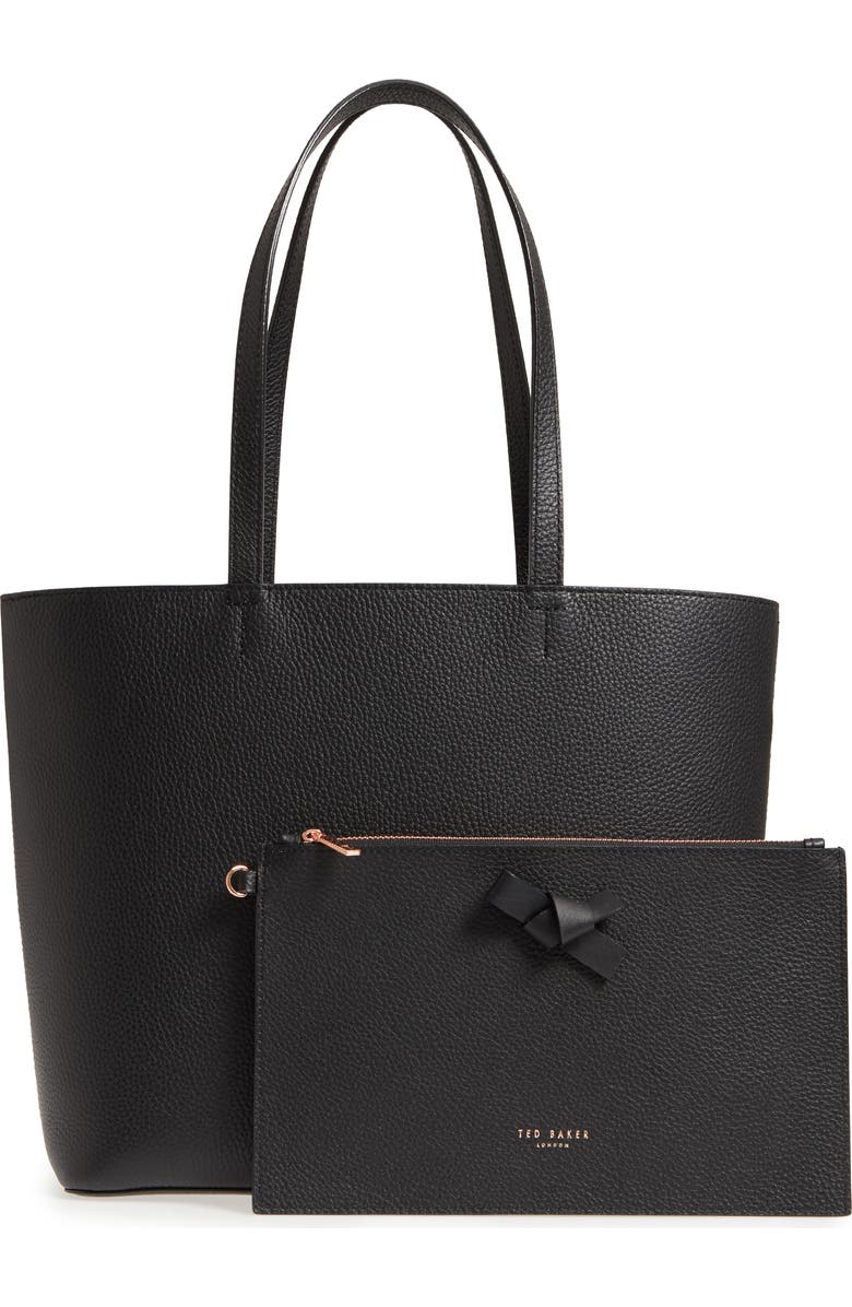 Ted Baker London Giant Knot Leather Shopper, Alternate, color,