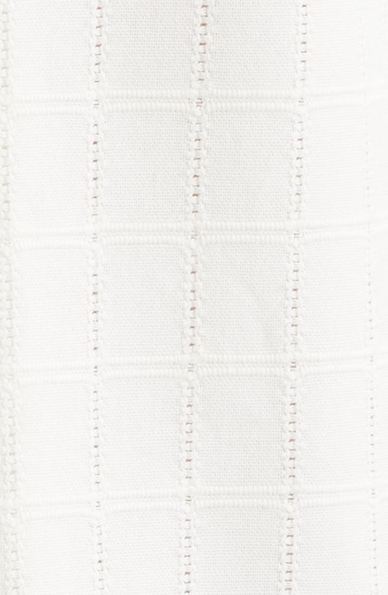 Treasure & Bond Grid Eyelet Cotton Camp Shirt, Alternate, color, Ivory Egret